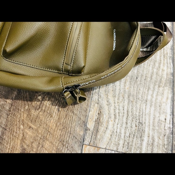Claudia Canova Khaki Backpack With Logo Tape - Picture 11 of 14